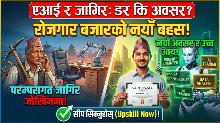 प्रविधिको नयाँ मोड: एआई (AI) ले जागिर खोस्दैछ कि नयाँ अवसरको ढोका खोल्दैछ?
